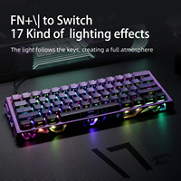 Clavier mécanique filaire pour gamer, 61 touches, mini, avec interrupteurs rouges, clavier de jeu mécanique personnalisé 60 % détachable