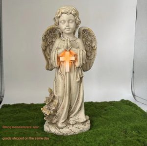 Nuevo Sun Angel <span class=keywords><strong>Cementerio</strong></span> Decoración Monumento Patio Césped Jardín Decoración Resina Oración Adornos - Product Image 2