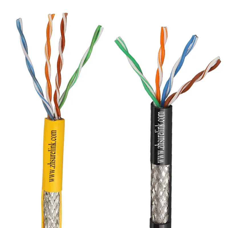 4pair 24awg bare copper or cca sftp cat5e lan Cable 1000ft 305meter roll rj45 computer cable SFTP cat 5e