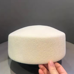 秋冬纯羊毛毡帽女式经典头饰帽女士凹顶软呢帽花式羊毛毡婚礼贝雷帽 - Product Image 6