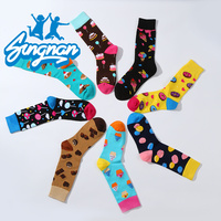 Chaussettes Jacquard à Motifs Fruités et Alimentaires pour Hommes, Personnalisées en Usine, Nouveauté, Vente en Gros, Chaussettes Drôles et Fantaisie