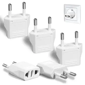 2024 Hot Items-Portable EU to US Plug in Adaptor Euro European to USA American Outlet Plug Adapter Cable USB Charging Function