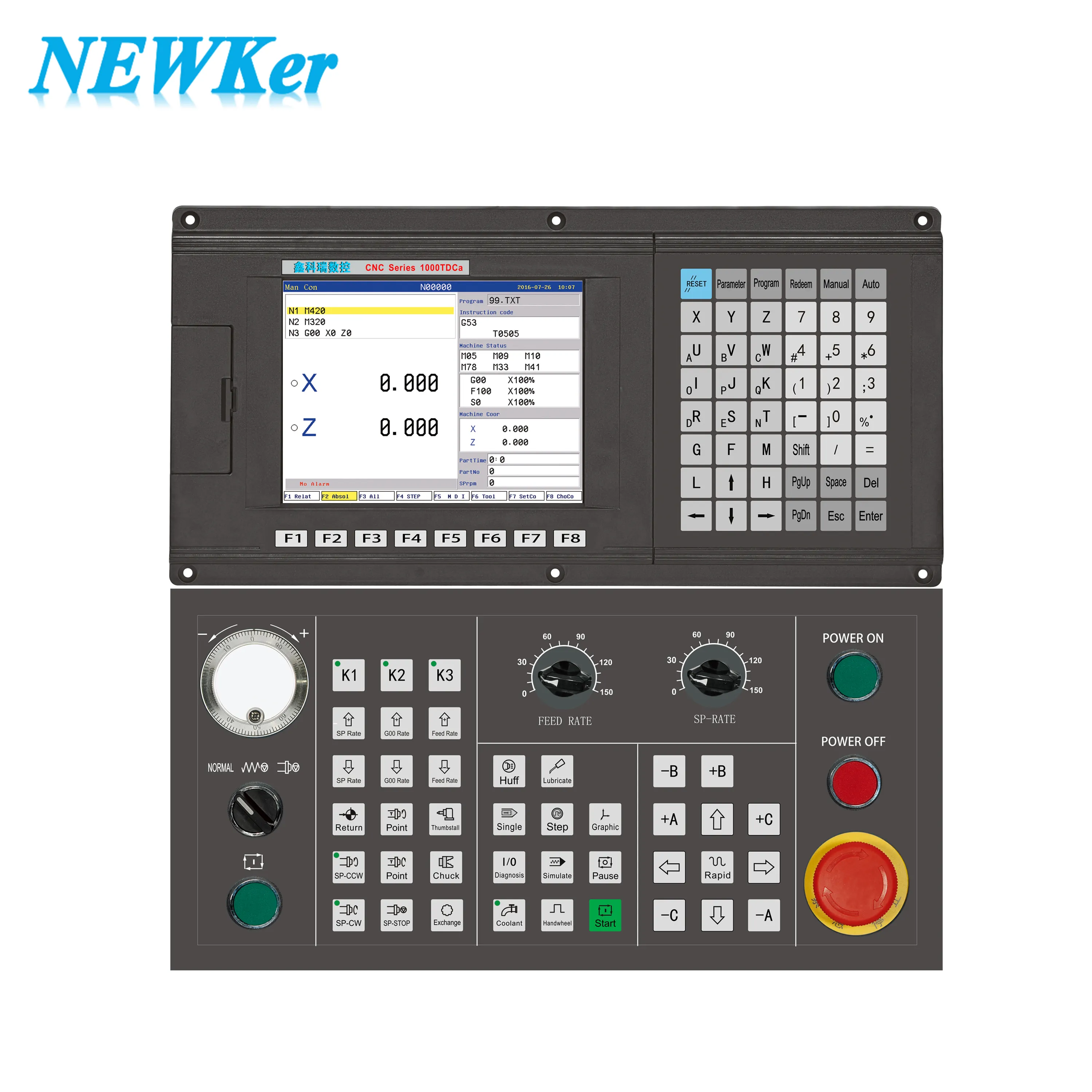 中国NEWKer-CNC旋盤およびターンセンターコントローラー用のCNC 2軸CNCコンソール