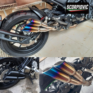 Ống pô độ thể thao bằng thép không gỉ đa năng, kiểu dáng đường phố, dành cho <span class=keywords><strong>K19</strong></span> Thunder, kiểu đuôi kép, dành cho CBR650 R3, mới - Product Image 6