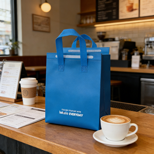 Sac isotherme réutilisable personnalisé en non-tissé recyclable de qualité alimentaire pour gâteaux, chocolats, plats à emporter et livraison de repas - Product Image 1