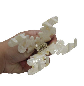 مشابك شعر نسائية جديدة من الأسيتات على شكل بتلات زهور، مشابك شعر معدنية أنيقة وملونة بشعار، إكسسوار شعر كبير الحجم للفتيات - Product Image 4