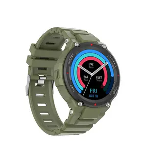 Montre de sport intelligente Modes sportifs de 1.45 pouces Appel BT avec encodeur rotatif Surveillance de la santé Montre intelligente d'extérieur 550mah IP68