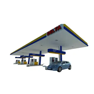 prefabricated Structure Roof Petrol Station Steel shell gas station design