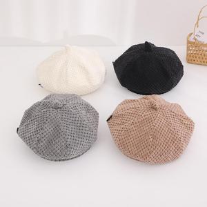 Béret Octogonal Léger et Doux pour Petites Filles, Chapeau <span class=keywords><strong>Tricot</strong></span>é Style Artiste Français, Bonnet Chaud Tendance pour Enfants et Bébés - Product Image 2