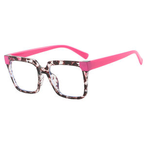 Los mejores marcos ópticos TR90 para mujeres y niñas, corte azul, marrón, Floral, cuadrado, Beige, bisagra de Metal, gafas, estilo de ordenador a la moda - Product Image 5