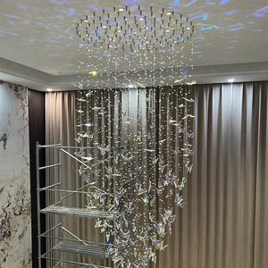 Proyecto personalizado de alta calidad, mariposa, escalera larga, Vestíbulo de hotel, lámpara de araña grande LED de lujo, accesorios - Product Image 2