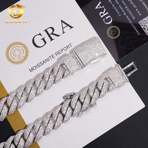 Dây chuyền kiểu Cuban Link mạ đá Moissanite, chất liệu bạc 925 cao cấp, kích thước 15mm, kiểu Hip Hop, giao hàng nhanh, hàng có sẵn tại kho. - Product Image 5