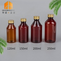 Moderne Rond En Plastique Personnalisé Caspule Pilule Bouteille Médecine Liquide Wockhardt Maigre Pet Ambre Vide Toux Sirop Bouteille avec Bouchon