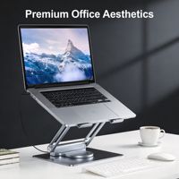 Stands Laptop 4 in 1, Rotasi 360°, Lipat & Dapat Disesuaikan, Docking Station Tipe C, HUB Portabel, Stands Tablet PC yang Dapat Disesuaikan