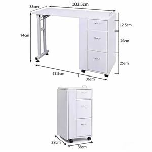 Nail <b>Table</b> Simple Nail <b>Table</b> Single Person Nail <b>Table</b> Movable White Simple Japanese Style <b>Foldable</b> Simple Nail <b>Table</b> - Product Image 6