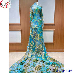 Lisami Rts Fashion Metalli Velvet Real Silk avec fleur en velours découpée à la main, luxe Gabasaar et Dirac, soie fantaisie douce - Product Image 5