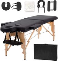 Table de massage en bois massif et robuste pour salon de beauté et spa, en matériau durable, réglable en hauteur, légère et robuste