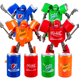 Jouet <span class=keywords><strong>Robot</strong></span> <span class=keywords><strong>Transformable</strong></span> pour Garçon, Jouets Créatifs Transformables, Guerrier Mécanique Transformé, Jouet Puzzle en Forme de Canette de Cola pour Enfants - Product Image 1