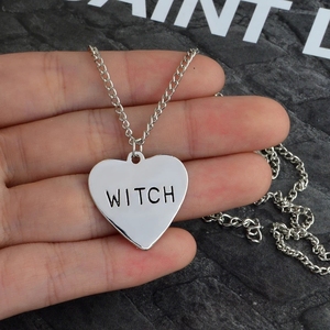 Collar de bruja personalizado para mujer, colgante con grabado de corazón, estilo gótico, brujería, bruja, Halloween, regalo - Product Image 4