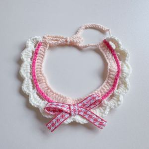 Collar de Gato Tejido a Mano de la Marca Fine Era, Collares de Ganchillo Hechos a Mano con Lazo, Bufanda de Lana Tejida a Mano, Lindo Collar para Mascotas - Product Image 6