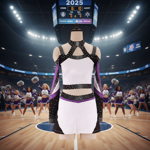 2025 uniformes de animadora personalizados para niños, conjunto de diamantes de imitación, trajes de porristas personalizados para jóvenes artistas - Product Image 3
