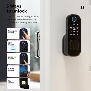 Tuya fechadura inteligente para porta, wi-fi, impressão digital, para áreas externas, à prova d' água, celular, app, cartão rfid, sem chave, bt, tt