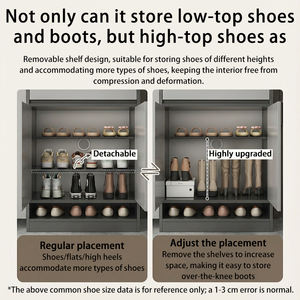 Elegante Scarpiera con Finitura Grigia e Ganci, <span class=keywords><strong>Arredamento</strong></span> di Lusso <span class=keywords><strong>per</strong></span> Corridoi di Appartamenti - Product Image 2