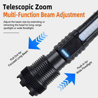 Lampe de poche LED pour la chasse, Rechargeable par USB, haute luminosité, Zoomable, longue portée, corps de lampe en ABS, torche Portable, utilisation nocturne en extérieur