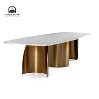 Meubles au design luxueux Ensemble table à manger rectangulaire Table de dîner Table à manger moderne en marbre à vendre
