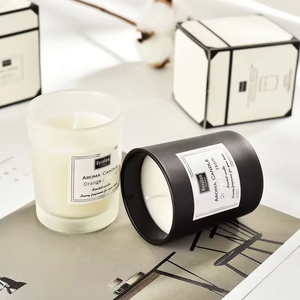 <b>Big</b> Luxury Branded Perfumed Essential Oil 100% Soy Wax Glass <b>Jar</b> Spa Candle perfumed essential oil candle <b>jar</b> - Product Image 5