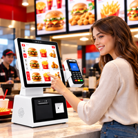 Caisse enregistreuse POS à double écran de 15,6 pouces, système POS tout-en-un, caisse enregistreuse POS pour les points de vente, systèmes POS pour les magasins de détail