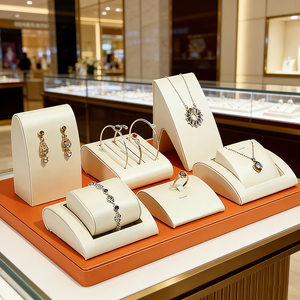 Présentoir de Luxe en Cuir PU pour Bijoux : Collier, Bague, Bracelet – Support de Table, Ornement, Étagère – Couleur et Logo Personnalisables - Product Image 3