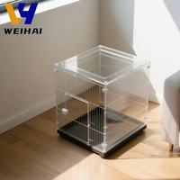Cage pour animaux de compagnie en acrylique de taille personnalisée avec toilette intégrée-Système de contrôle des odeurs Plateau coulissant et cloison Habitat pour furet/lapin à faible odeur