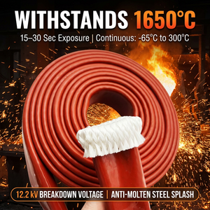 Manchon de protection tubulaire en fibre isolante, ignifuge et résistant aux hautes températures <span class=keywords><strong>pour</strong></span> <span class=keywords><strong>tuyaux</strong></span> d'huile hydraulique - Product Image 4