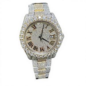 Men's Luxury Sport <b>Watch</b> Custom Logo 41mm Stainless Steel Moissanite Case/Strap <b>Arabic</b> Dial ETA Movement 10 Bar Water Resistant - Product Image 1