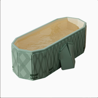Baignoire double pliable surélevée en PVC épaissi pour adultes, avec isolation thermique et grand espace