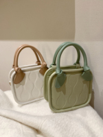 Jeune fille Style décontracté une épaule Biscuit fermeture à glissière en cuir PU doublé sac à main avec Logo personnalisé dames sac de messager