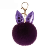 Pendentifs pour téléphone portable en forme de cœur pêche arc-en-ciel, ornements d'oreille, porte-clés pompon, fausse fourrure douce, petites boules de fourrure à paillettes pour voiture