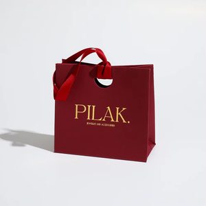 Sacs cadeaux pour bijoux avec logo personnalisé imprimé et poignées en ruban satiné pour l'emballage des petites entreprises - Product Image 3