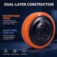 Roue motrice robuste en PU, 230 mm de diamètre extérieur, alésage de 45 mm, 5 boulons, pour chariot élévateur à palettes, compatible EP Linde, résistante à l'usure, silencieuse