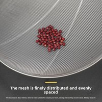 Écumoire en maille de fil d'acier inoxydable avec manche en bois pour cuisine, restaurant, hôtel, restauration, nouilles et friture