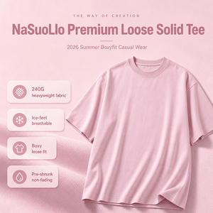Camiseta Oversize de Algodón con Sensación de Hielo 240G para Hombre, Transpirable, Ajuste Holgado, Estilo Urbano, Cuello y Dobladillo Reforzados, Personalizable OEM al por Mayor - Product Image 4