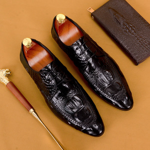 Zapatos Oxford de Cuero Genuino Brillante para Hombre, con Punta Puntiaguda, con Cordones, Zapatos de Vestir, Zapatos de Boda, Color Sólido, para Toda Temporada, Envío Directo - Product Image 3