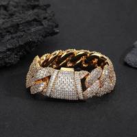 Chaîne Hip-Hop tendance en laiton plaqué or 24 carats avec moissanite |   Bijoux de fête style rappeur pour hommes
