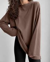 Camisetas de Manga Larga para Mujer, Estilo Holgado, Cuello Redondo, Básicas, para Entrenamiento, Otoño 2026, Estilo Casual Y2K