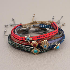 Bracelet en fer micro-incrusté pour femme, style bohème simple, tressé, à motifs, inspiré <span class=keywords><strong>de</strong></span> la mode espagnole et euro-américaine, avec corde tressée à la main - Product Image 2