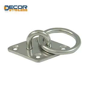 Supplier customization Affordable stainless steel accessories square pad eye with ring