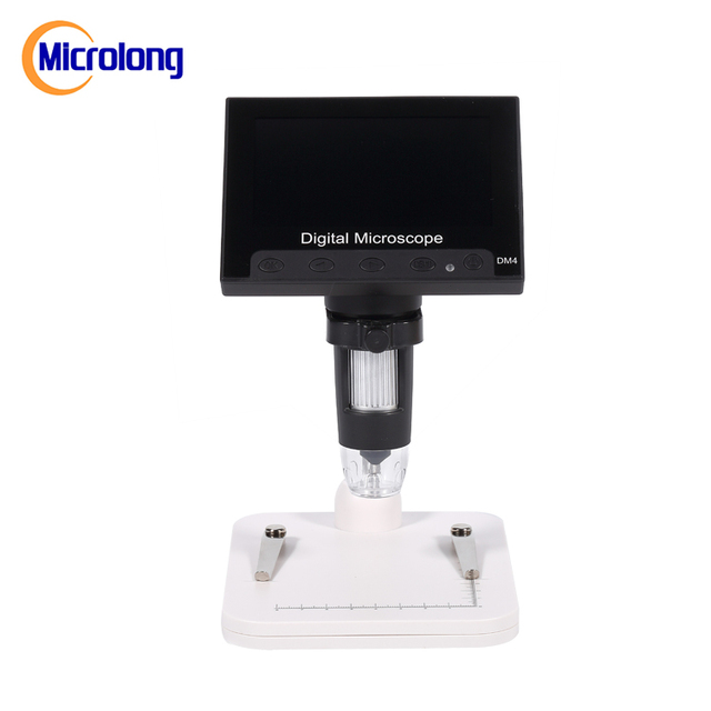 Microlong DM4 Digital Stereo Microscope LCD Screen Adjustable Brightness Wireless USB 720P Resolution LED Illumination JPG/AVI