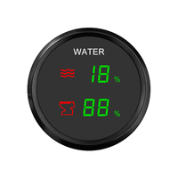 Jauge double 2 en 1 de 52 mm, jauge de température de l'eau et de niveau de carburant, alarme pour bateau, voiture, camion, neuve