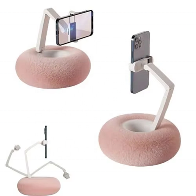 New Plush Pillow Phone Tablet Bracket Desktop Stand 360 Degree Rotating Phone Holder Portable Mobile Stand Phone Holder for Desk